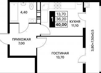 Продается 1-ком. квартира, 40 м2, Ростов-на-Дону, Пролетарский район