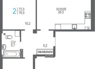 2-комнатная квартира на продажу, 76.5 м2, Феодосия