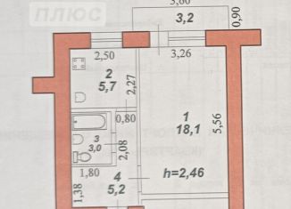 1-комнатная квартира на продажу, 32 м2, Хабаровский край, улица Кирова, 15к2
