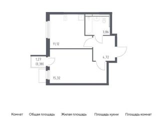 1-комнатная квартира на продажу, 35.4 м2, Мытищи, жилой комплекс Мытищи Парк, к5