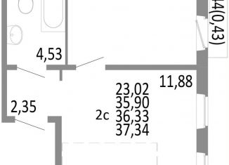 Продажа 2-комнатной квартиры, 36.3 м2, Челябинск