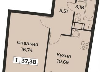Продается 1-ком. квартира, 37.4 м2, Мурино, ЖК Авиатор, проспект Авиаторов Балтики, 29к2