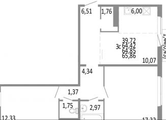 Продам 3-комнатную квартиру, 64.9 м2, Челябинск