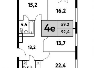 Продается 3-комнатная квартира, 92.4 м2, Москва, Фестивальная улица, 15к24/3, район Левобережный