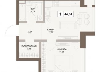 1-комнатная квартира на продажу, 44 м2, Москва, 5-й Донской проезд, вл21к6, Донской район