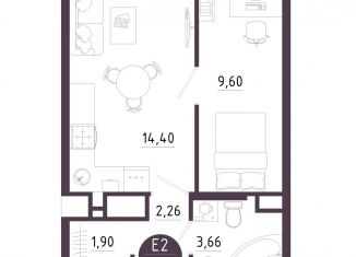 Продается 1-комнатная квартира, 31.8 м2, Тульская область