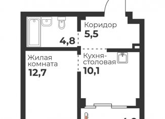 Продаю 1-комнатную квартиру, 33.1 м2, Челябинская область