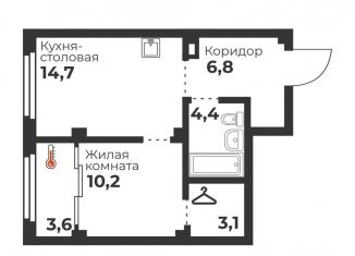 Однокомнатная квартира на продажу, 39.3 м2, Челябинск
