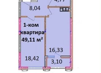 Продаю однокомнатную квартиру, 49.2 м2, Новороссийск