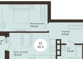 Продажа 1-ком. квартиры, 46.2 м2, Свердловская область