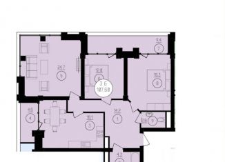 Продам трехкомнатную квартиру, 107.6 м2, Грозный, проспект Мохаммеда Али, 1, 2-й микрорайон