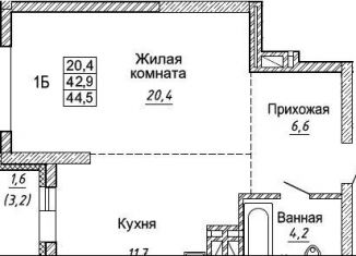 Продается однокомнатная квартира, 42.9 м2, Новосибирск, Дзержинский район, улица Фрунзе, с1