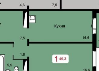 Продажа 2-комнатной квартиры, 49.3 м2, Красноярск, Аральская улица, 49