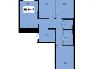 Продаю 3-ком. квартиру, 84.7 м2, поселок Верхнетемерницкий, улица Венеры, 19/2