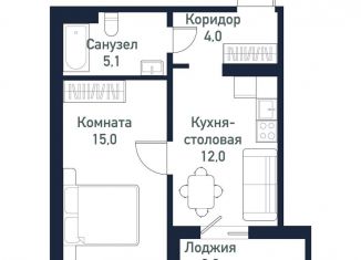 Продается однокомнатная квартира, 36.1 м2, посёлок Западный, улица имени капитана Ефимова, 8