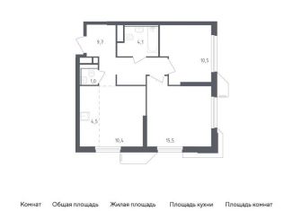 Продается 2-комнатная квартира, 55.7 м2, Московская область, жилой комплекс Спутник, 24