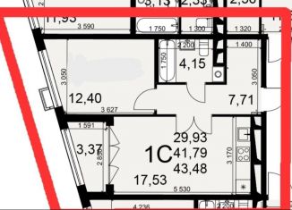 Продажа однокомнатной квартиры, 43.5 м2, Тула, Привокзальный территориальный округ