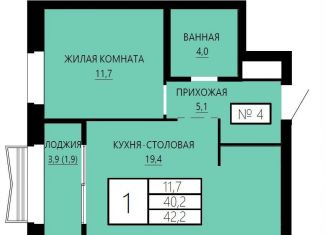 Продаю однокомнатную квартиру, 42.2 м2, Екатеринбург, улица Сони Морозовой, 180, метро Динамо