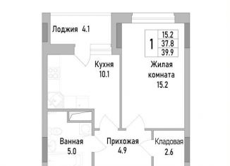 Продается однокомнатная квартира, 39.9 м2, Липецкая область, улица Тельмана, 120