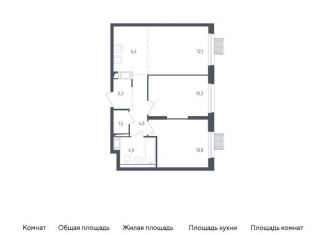 Продажа двухкомнатной квартиры, 51.3 м2, Московская область, жилой комплекс Мытищи Парк, к4.2