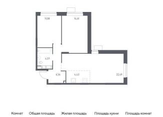 2-комнатная квартира на продажу, 63.2 м2, Балашиха, жилой квартал Новоград Павлино, к34