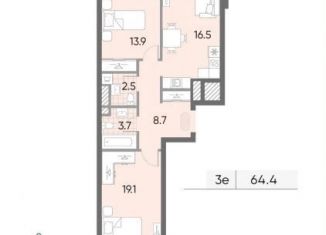 2-комнатная квартира на продажу, 64.4 м2, Москва, улица Архитектора Щусева, 5к2, метро Тульская
