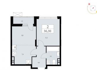 Продам 2-комнатную квартиру, 36.3 м2, поселение Сосенское, ЖК Скандинавия, жилой комплекс Скандинавия, к35.2.1