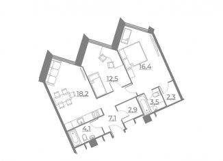 Продажа 2-комнатной квартиры, 66.9 м2, Москва, ВАО, улица Сокольнический Вал, 3