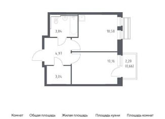 Продам 1-комнатную квартиру, 33.3 м2, Московская область