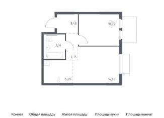 Продается однокомнатная квартира, 40.8 м2, Московская область, Каширское шоссе - Молоково - Андреевское