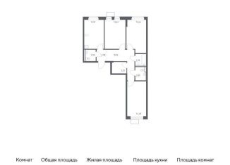 Продажа трехкомнатной квартиры, 78.6 м2, посёлок Жилино-1, жилой комплекс Егорово Парк, к3.1, ЖК Егорово Парк