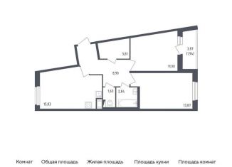 Продаю двухкомнатную квартиру, 60.7 м2, Санкт-Петербург, жилой комплекс Астрид, 10