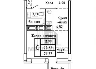 Квартира на продажу студия, 27.2 м2, Ростов-на-Дону, Магнитогорская улица, 2А