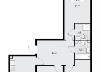 Продается трехкомнатная квартира, 76.8 м2, поселение Сосенское, Прокшинский проспект