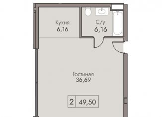 Продается двухкомнатная квартира, 49.5 м2, поселок городского типа Массандра, улица Мухина, 17А