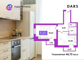 1-ком. квартира на продажу, 48.7 м2, Волгоград, улица Полоненко