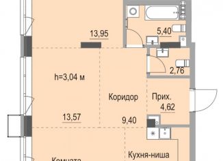 Квартира на продажу студия, 74.7 м2, Ижевск, улица Лихвинцева, 17, ЖК Республика