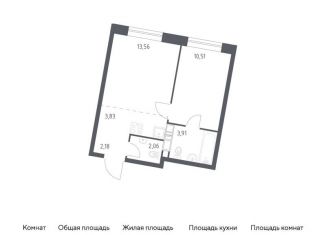 1-комнатная квартира на продажу, 36.1 м2, Москва, жилой комплекс Цветочные Поляны, к9