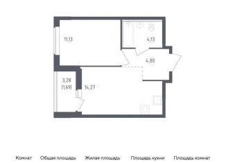 Продаю 1-комнатную квартиру, 36 м2, деревня Новосаратовка