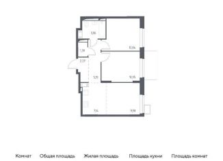 2-комнатная квартира на продажу, 51.5 м2, деревня Мисайлово, микрорайон Пригород Лесное, к5.2