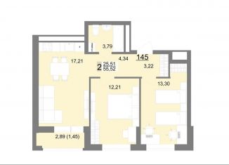 2-ком. квартира на продажу, 55.5 м2, Екатеринбург