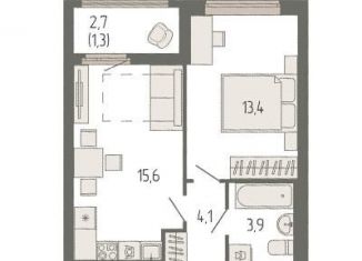 Продам 1-комнатную квартиру, 38.7 м2, Екатеринбург, метро Площадь 1905 года