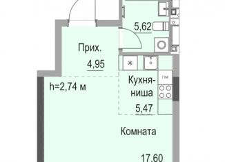 Продаю квартиру студию, 34.7 м2, Ижевск, улица Лихвинцева, 17, ЖК Республика