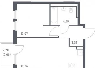 Продам 1-комнатную квартиру, 34.6 м2, Ленинградская область