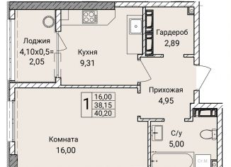 Продается 1-комнатная квартира, 40.2 м2, Севастополь, улица Братьев Манганари, 30к2