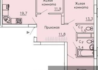 Трехкомнатная квартира на продажу, 77 м2, Воронежская область, улица Рокоссовского, 47