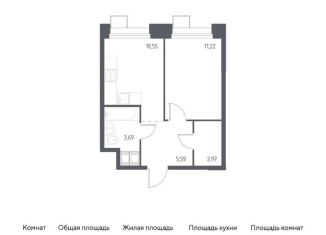 Продажа однокомнатной квартиры, 34 м2, Москва, многофункциональный комплекс Тропарево Парк, к2.3