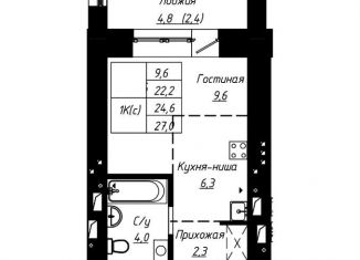 Продается 1-комнатная квартира, 27 м2, Алтайский край, улица Чернышевского, 207