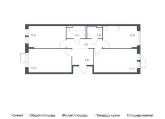 Продается 3-комнатная квартира, 80.5 м2, посёлок Жилино-1, жилой комплекс Егорово Парк, к3.2, ЖК Егорово Парк