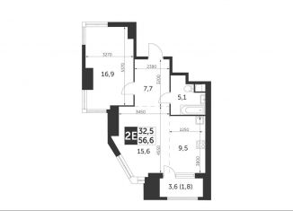 Продаю двухкомнатную квартиру, 56.6 м2, Москва, ЖК Архитектор